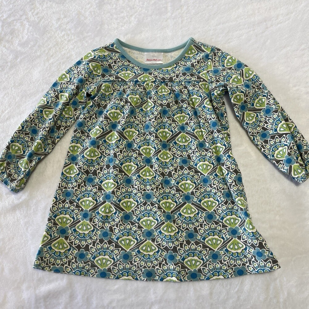 Hanna Andersson Girls Calm Floral Fan Dress 100 US 4